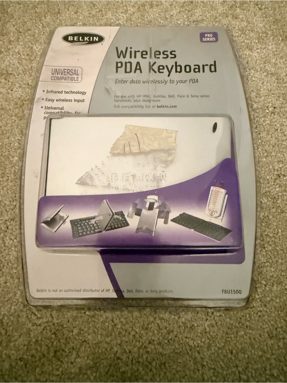 Belkin Wireless PDA Keyboard in White and Purple Accent